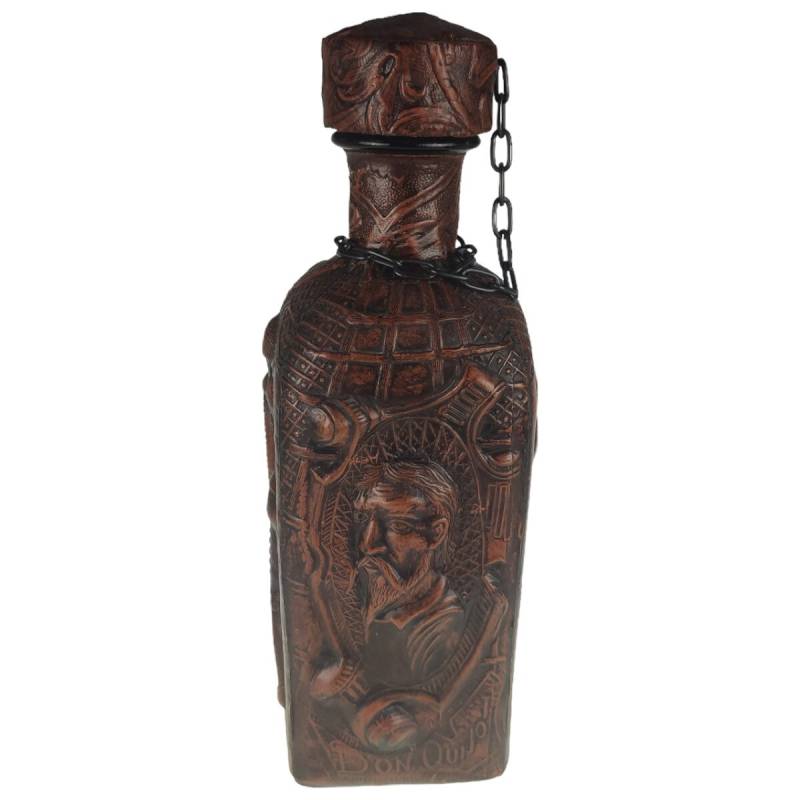 Flasche 3D Leder Bild eingewickelt ummantelt Braun