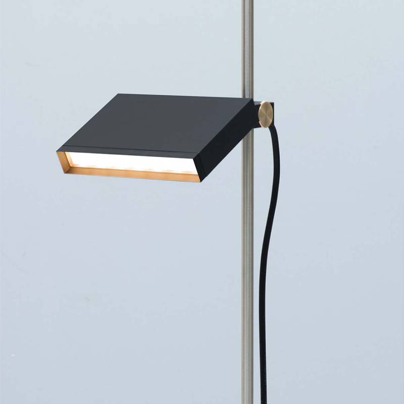 Flat-Box-LED Stehleuchte, H: 152 cm, Schwarz matt