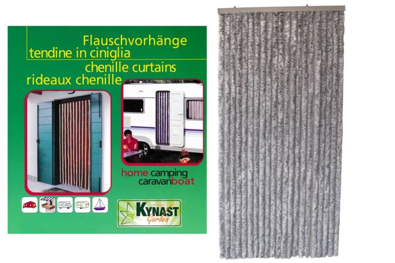 Flauschvorhang 90 x 200 cm Chenille Türvorhang grau Vorhang