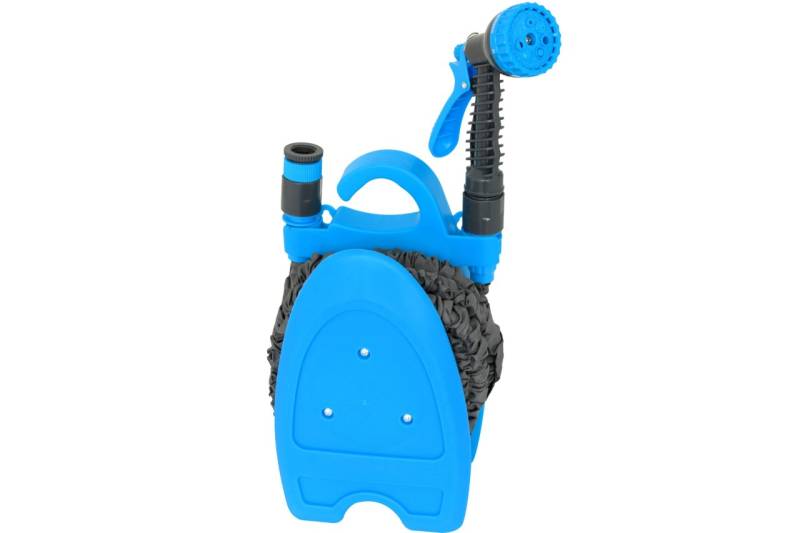 Flexi Gartenschlauch 15m Set mit Wandhalter & Sprühkopf grau