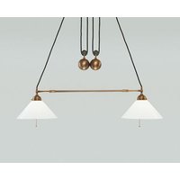 Flexible Pendelleuchte Messing Glas Schalter E27 130 cm von Berliner Messingleuchten