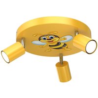 Kinderzimmerlampe Decke Gelb Ø 30 cm schwenkbar GU10 Metall von Luminex