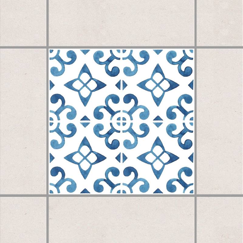 Fliesenaufkleber Blau Weiß Muster Serie No.5