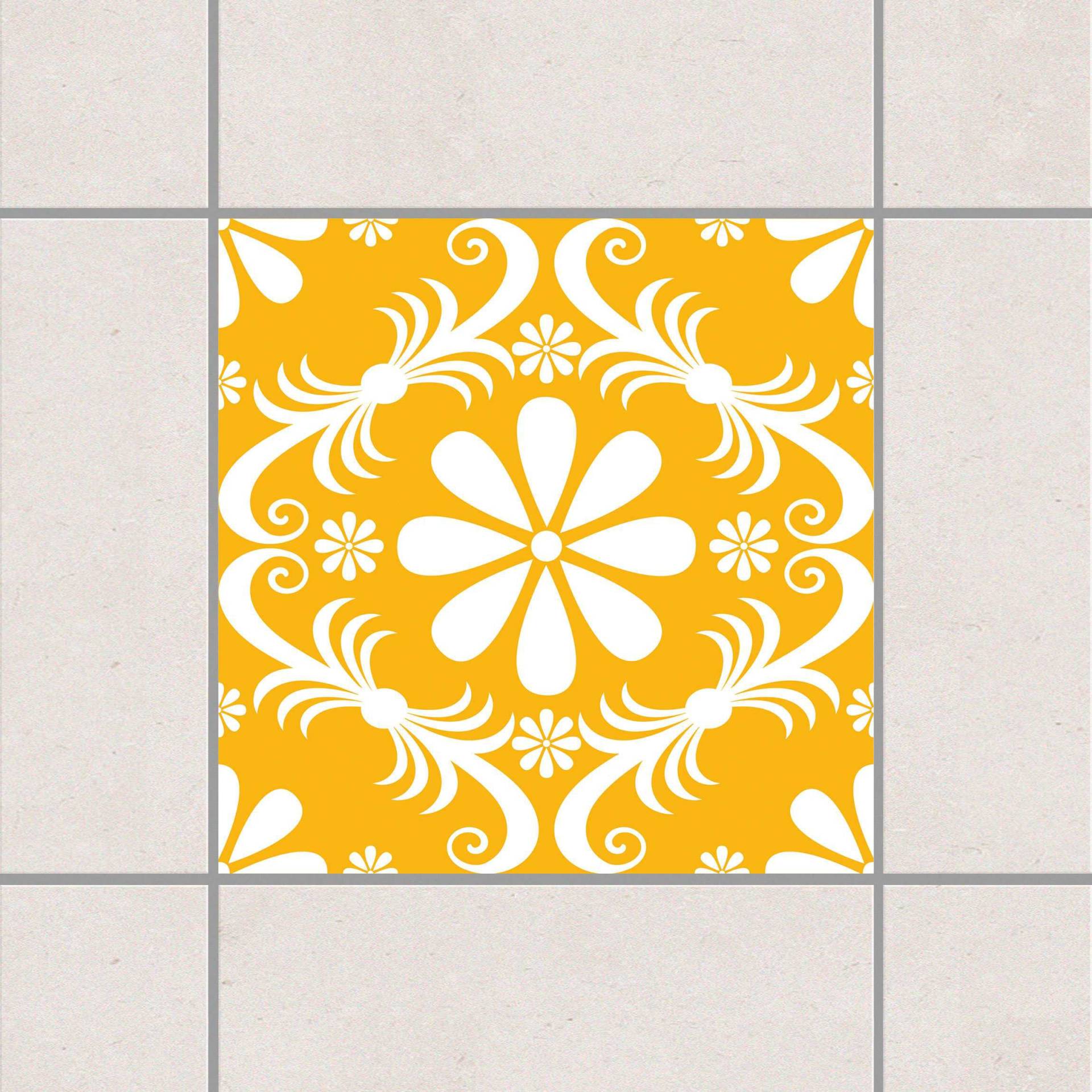 Fliesenaufkleber Blumendesign Melon Yellow Gelb Fliesenaufkleber Blumendesign Melon Yellow Gelb