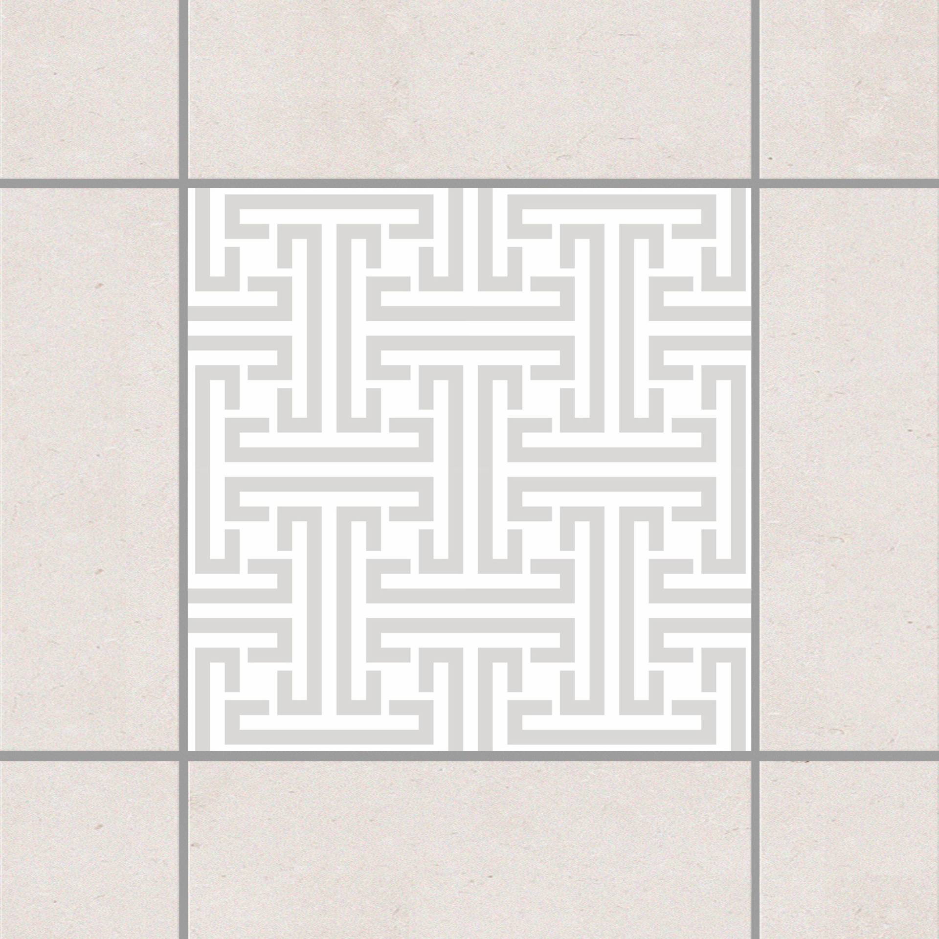 Fliesenaufkleber Dekoratives Labyrinth Light Grey Grau Fliesenaufkleber Dekoratives Labyrinth Light Grey Grau