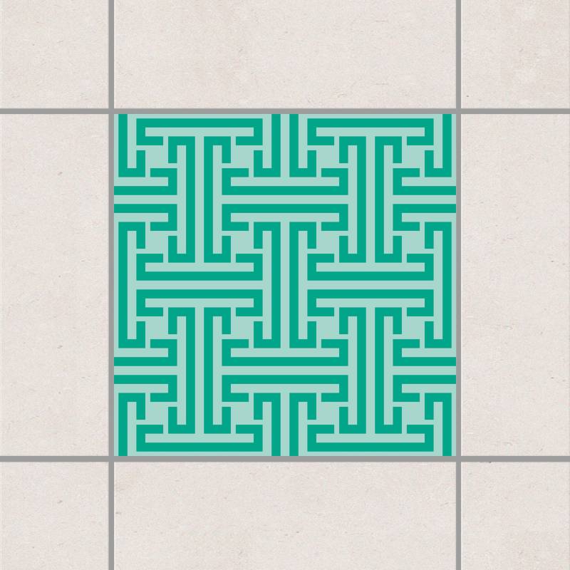 Fliesenaufkleber Dekoratives Labyrinth Türkis
