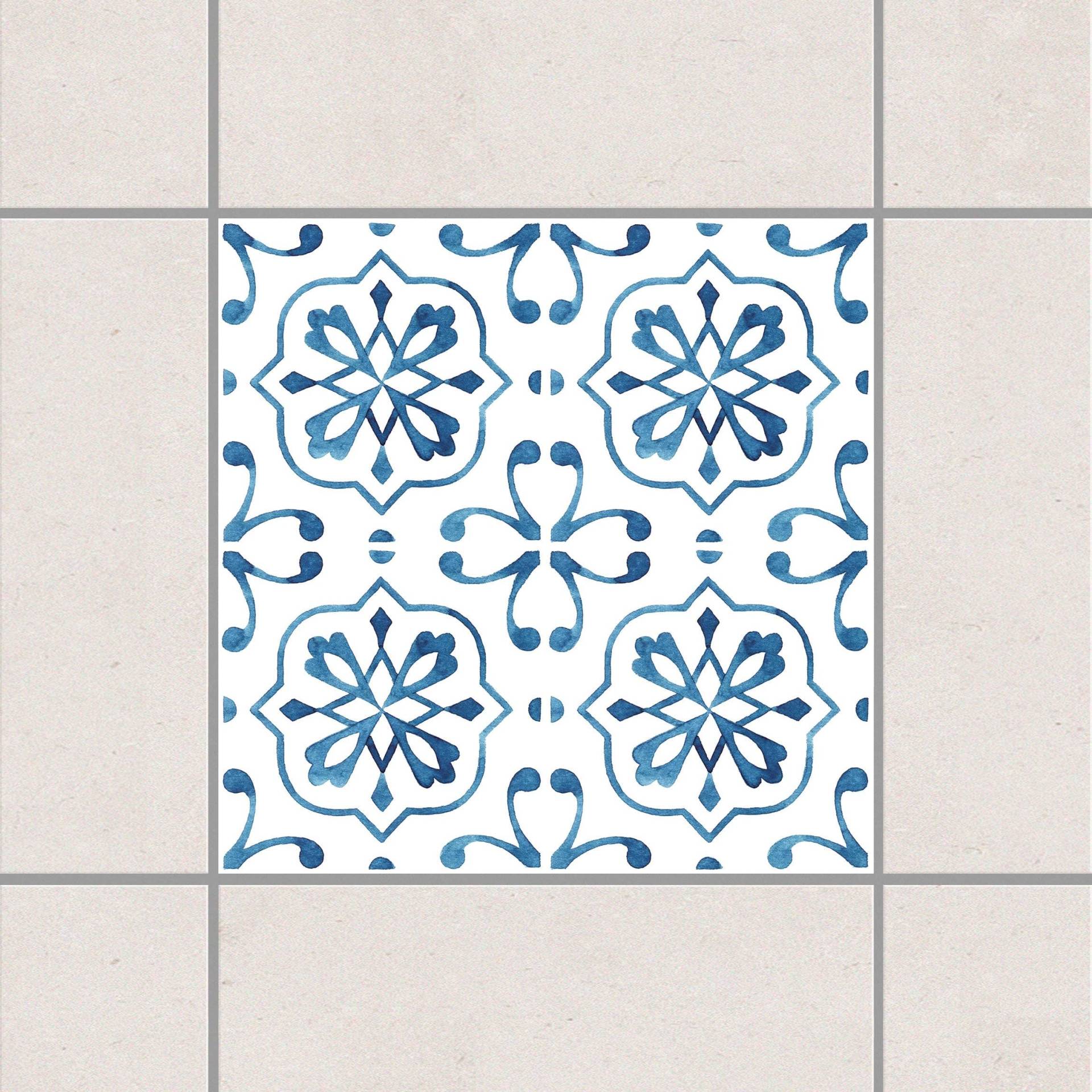 Fliesenaufkleber Blau Weiß Muster Serie No.4
