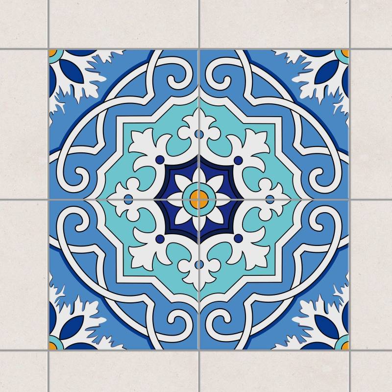 Fliesenaufkleber Mediterraner Fliesenspiegel blau
