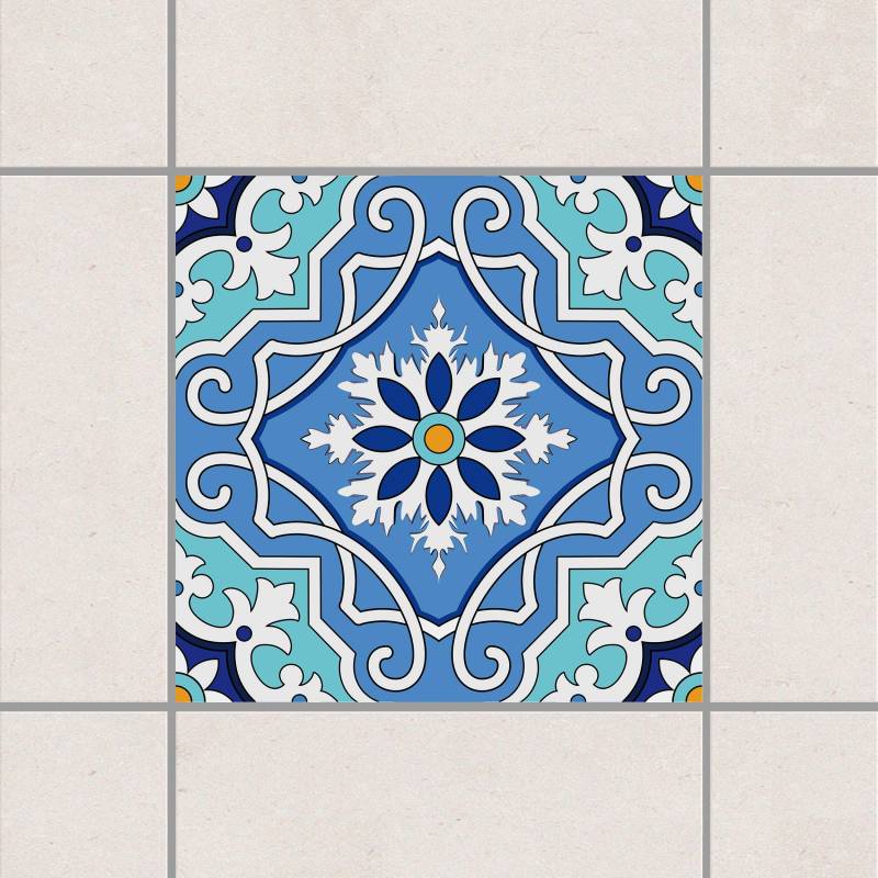 Fliesenaufkleber Mediterranes Fliesenmuster blau türkis