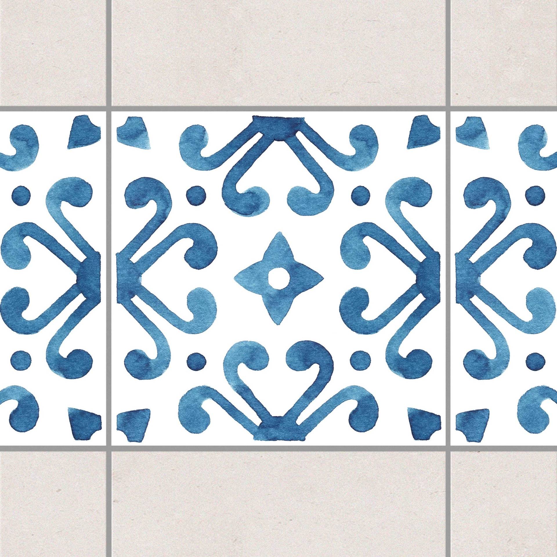 Fliesenaufkleber Muster Blau Weiß Serie No.7