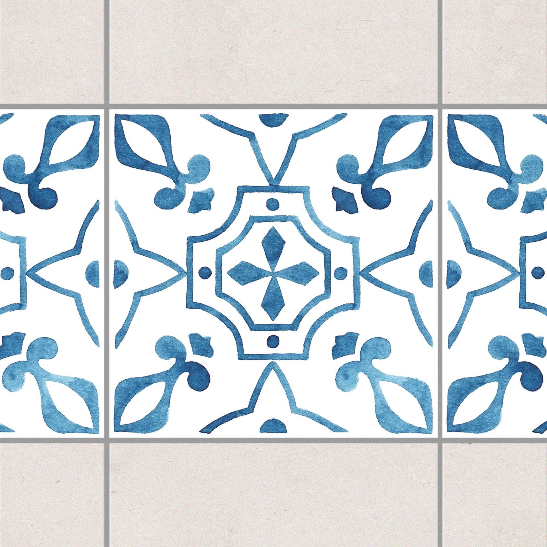 Fliesenaufkleber Muster Blau Weiß Serie No.9