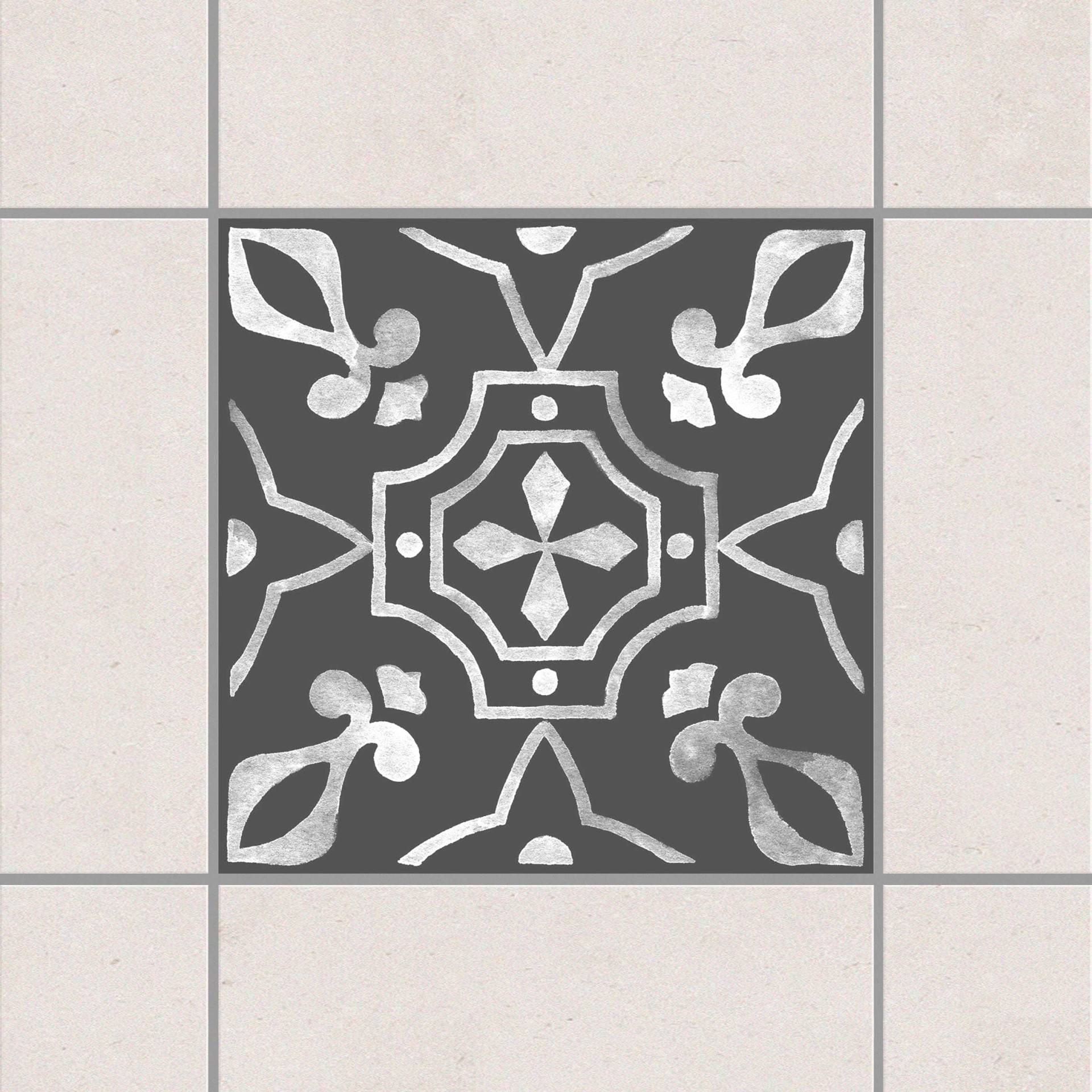 Fliesenaufkleber Muster Dunkelgrau Weiß Serie No.05
