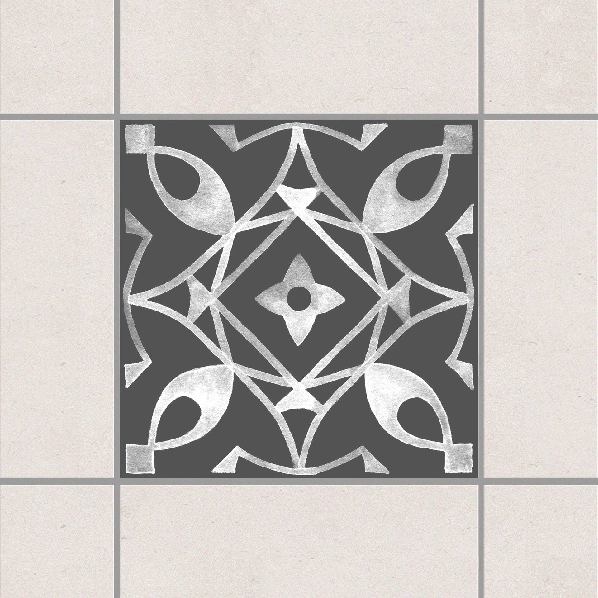 Fliesenaufkleber Muster Dunkelgrau Weiß Serie No.08