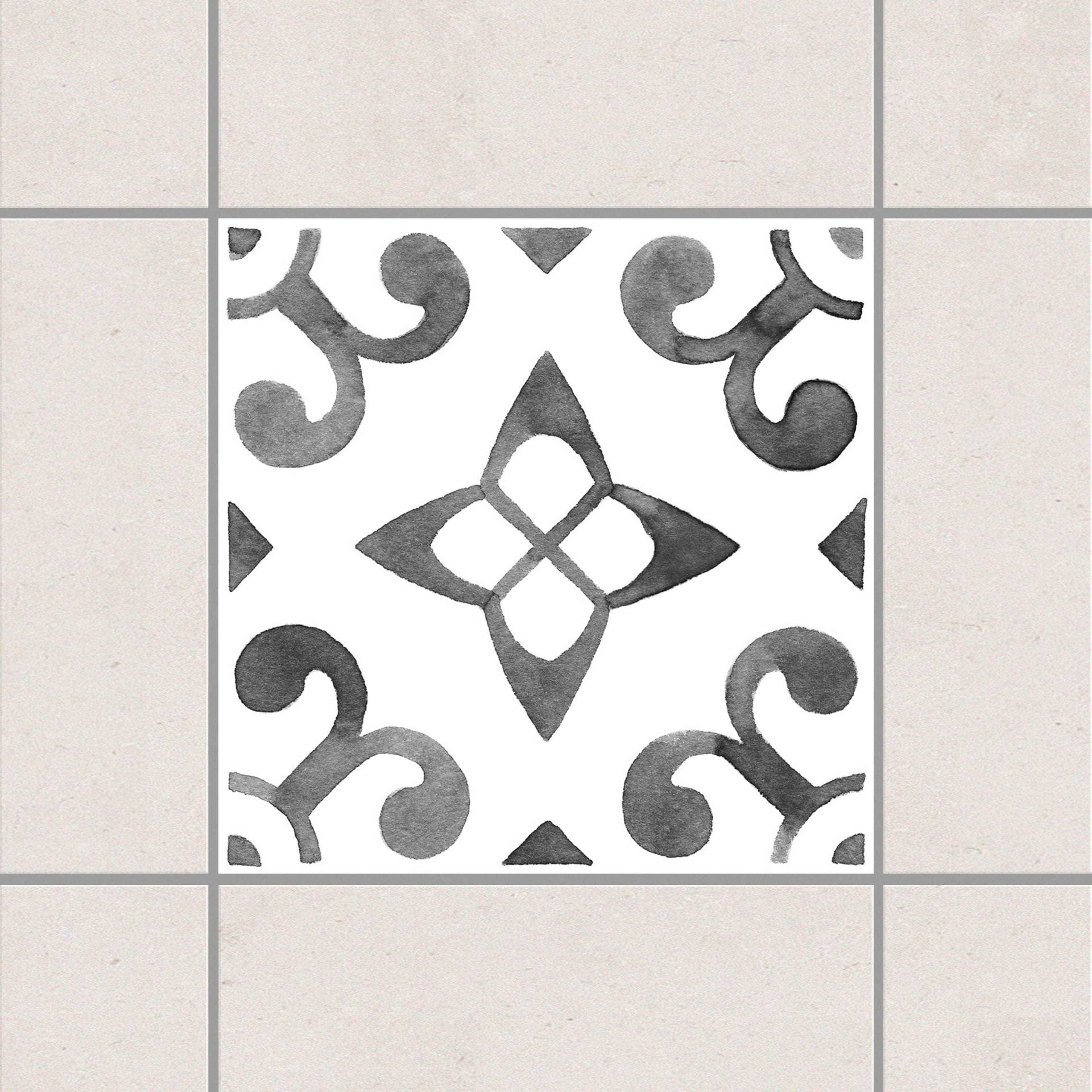 Fliesenaufkleber Muster Grau Weiß Serie No.5