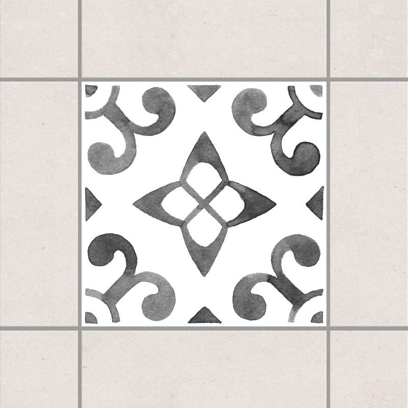 Fliesenaufkleber Muster Grau Weiß Serie No.5