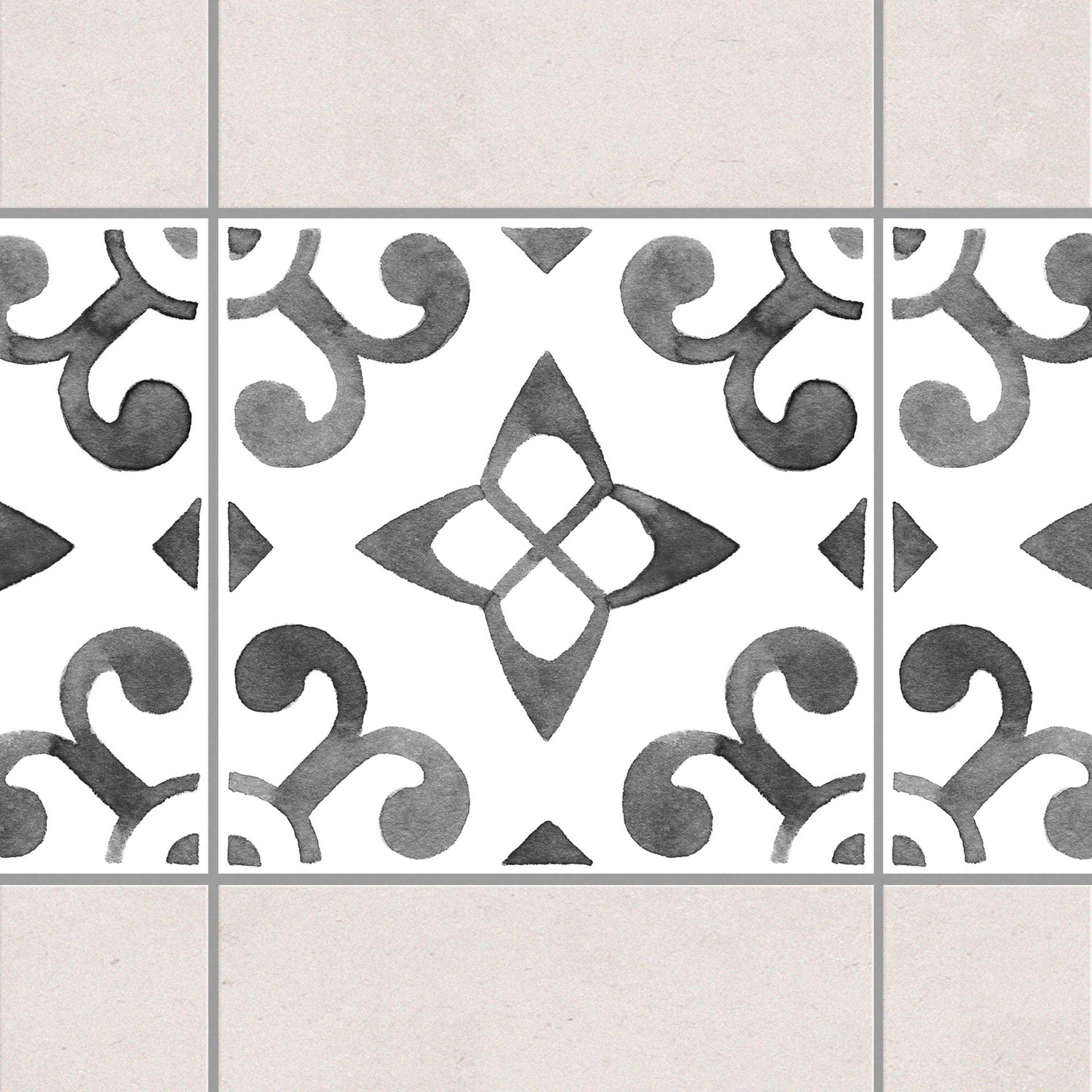 Fliesenaufkleber Muster Grau Weiß Serie No.5