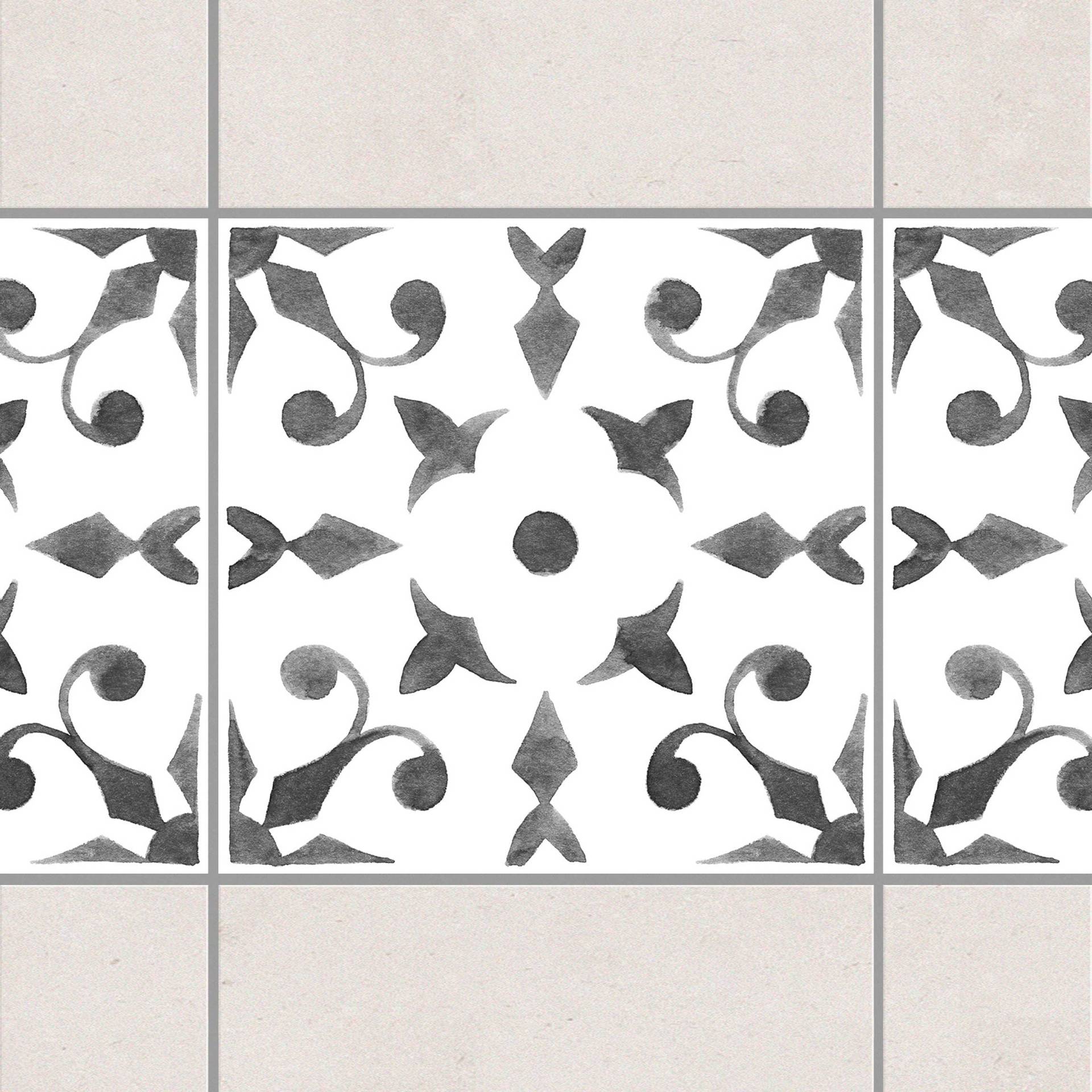 Fliesenaufkleber Muster Grau Weiß Serie No.6