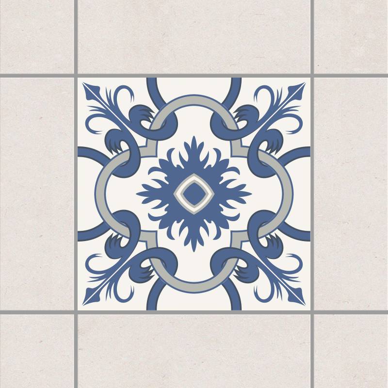 Fliesenaufkleber Spanischer Fliesenspiegel crème blau