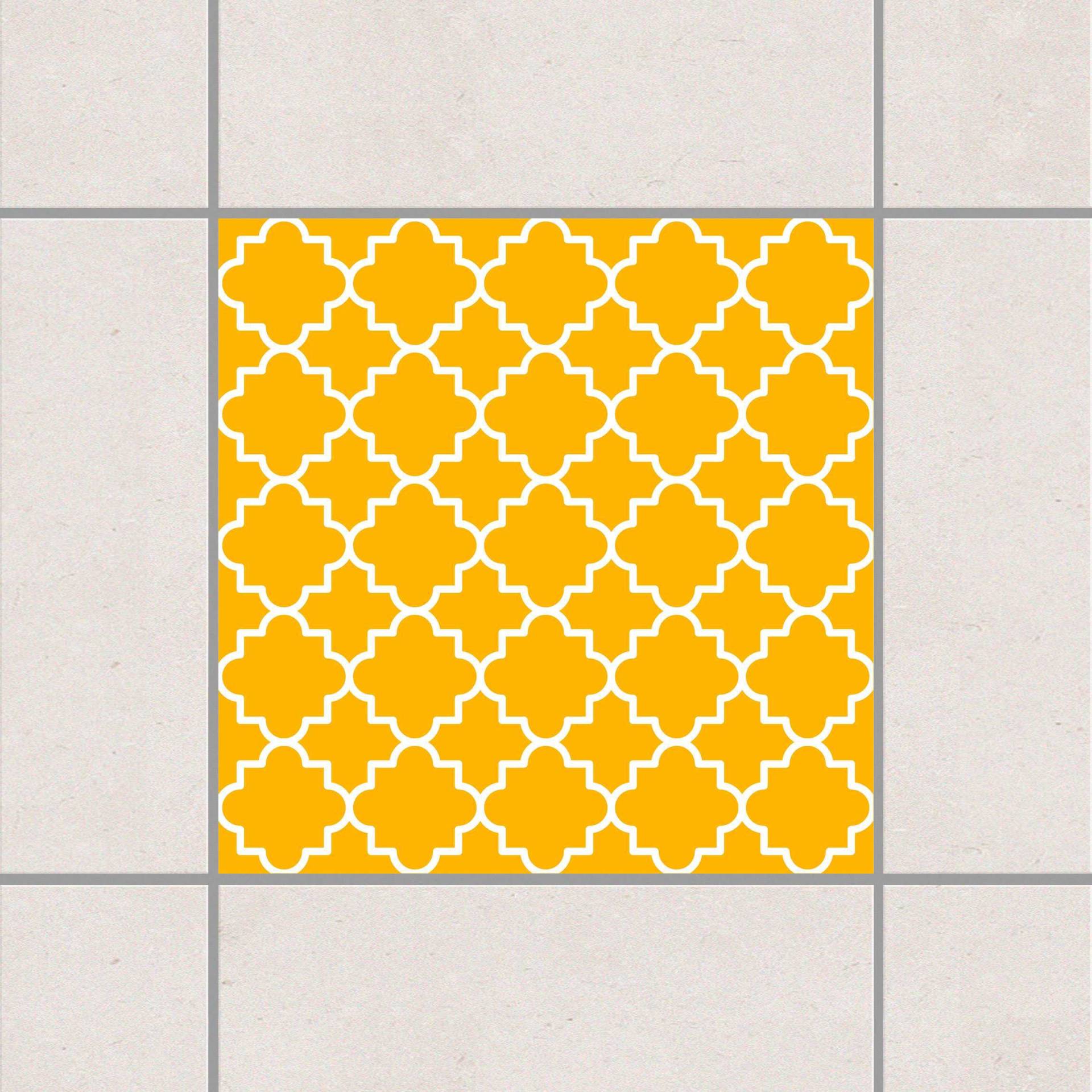 Fliesenaufkleber Traditional Quatrefoil Melon Yellow Gelb