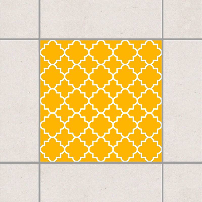Fliesenaufkleber Traditional Quatrefoil Melon Yellow Gelb