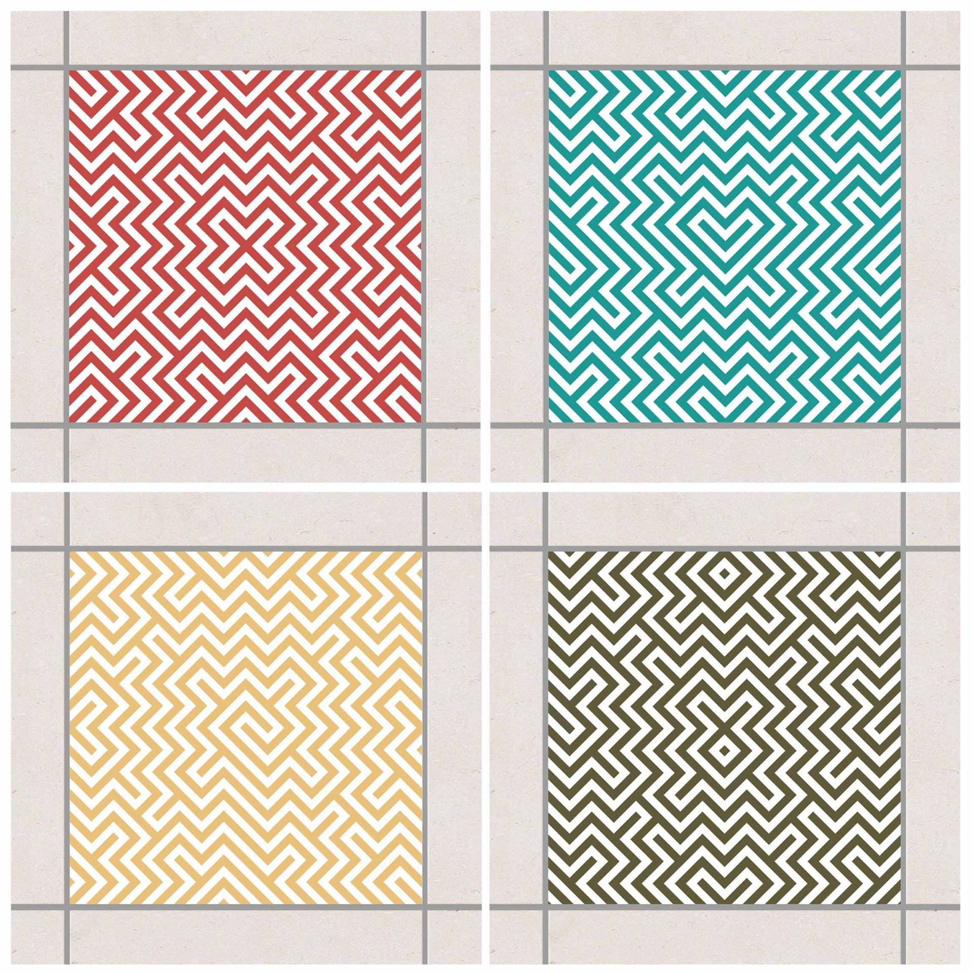 Fliesenaufkleber Geometrisches Design Farbset Fliesenaufkleber Geometrisches Design Farbset