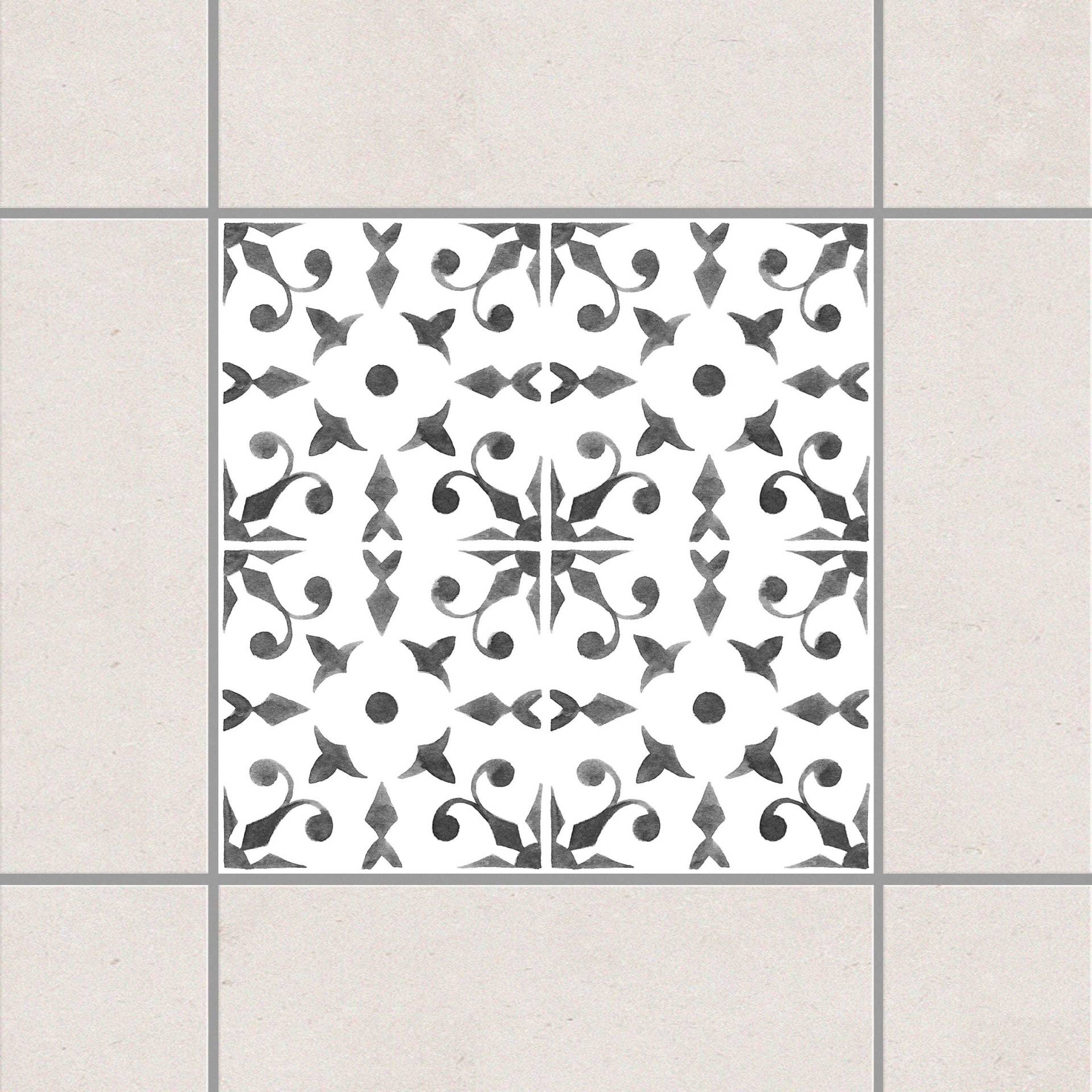 Fliesenaufkleber Grau Weiß Muster Serie No.6 Fliesenaufkleber Grau Weiß Muster Serie No.6
