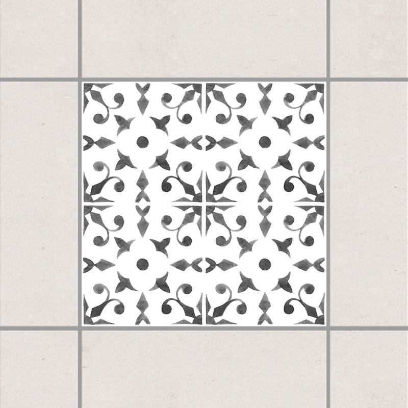 Fliesenaufkleber Grau Weiß Muster Serie No.6