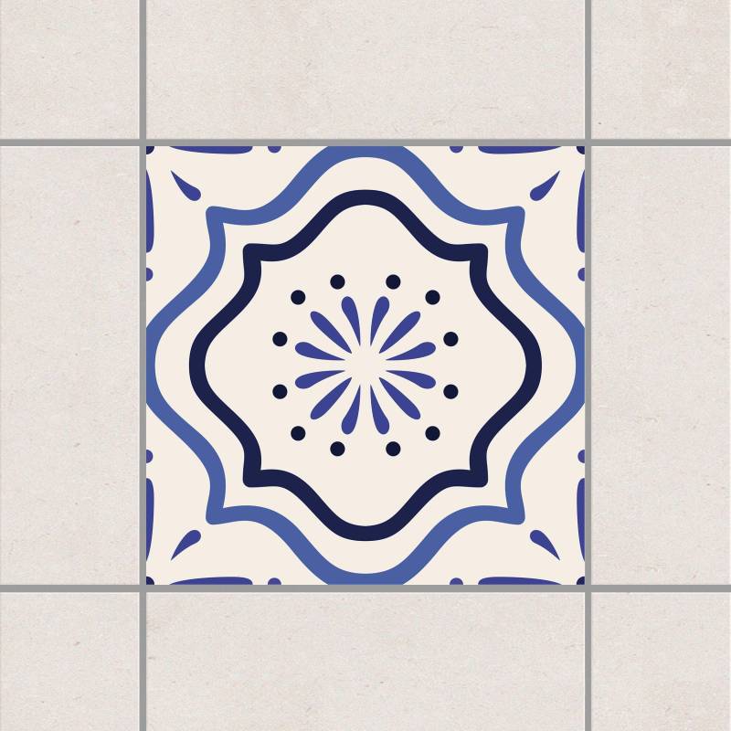 Fliesenaufkleber Mediterrane Fliese weiss blau