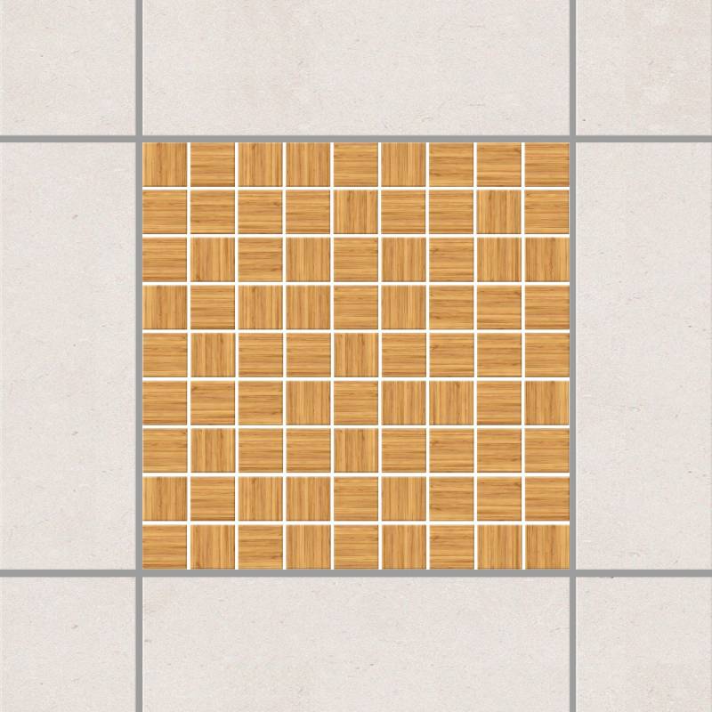 Fliesenaufkleber Mosaikfliese Holzoptik Weißtanne