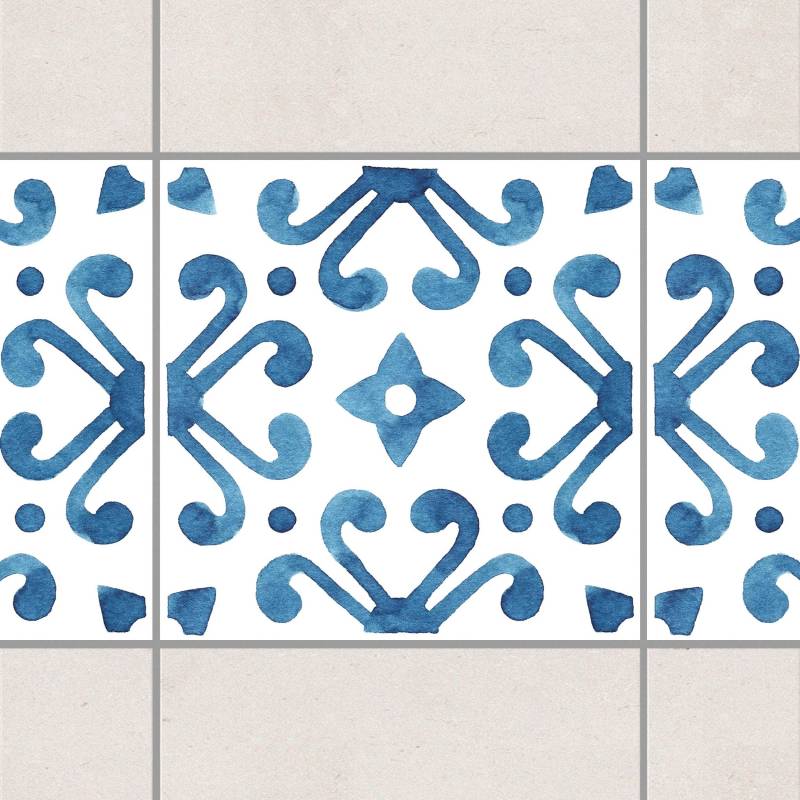 Fliesenaufkleber Muster Blau Weiß Serie No.7