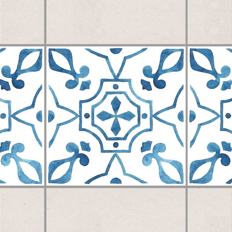 Fliesenaufkleber Muster Blau Weiß Serie No.9