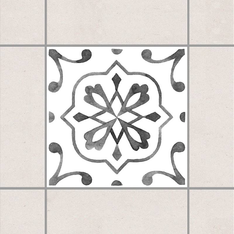 Fliesenaufkleber Muster Grau Weiß Serie No.4