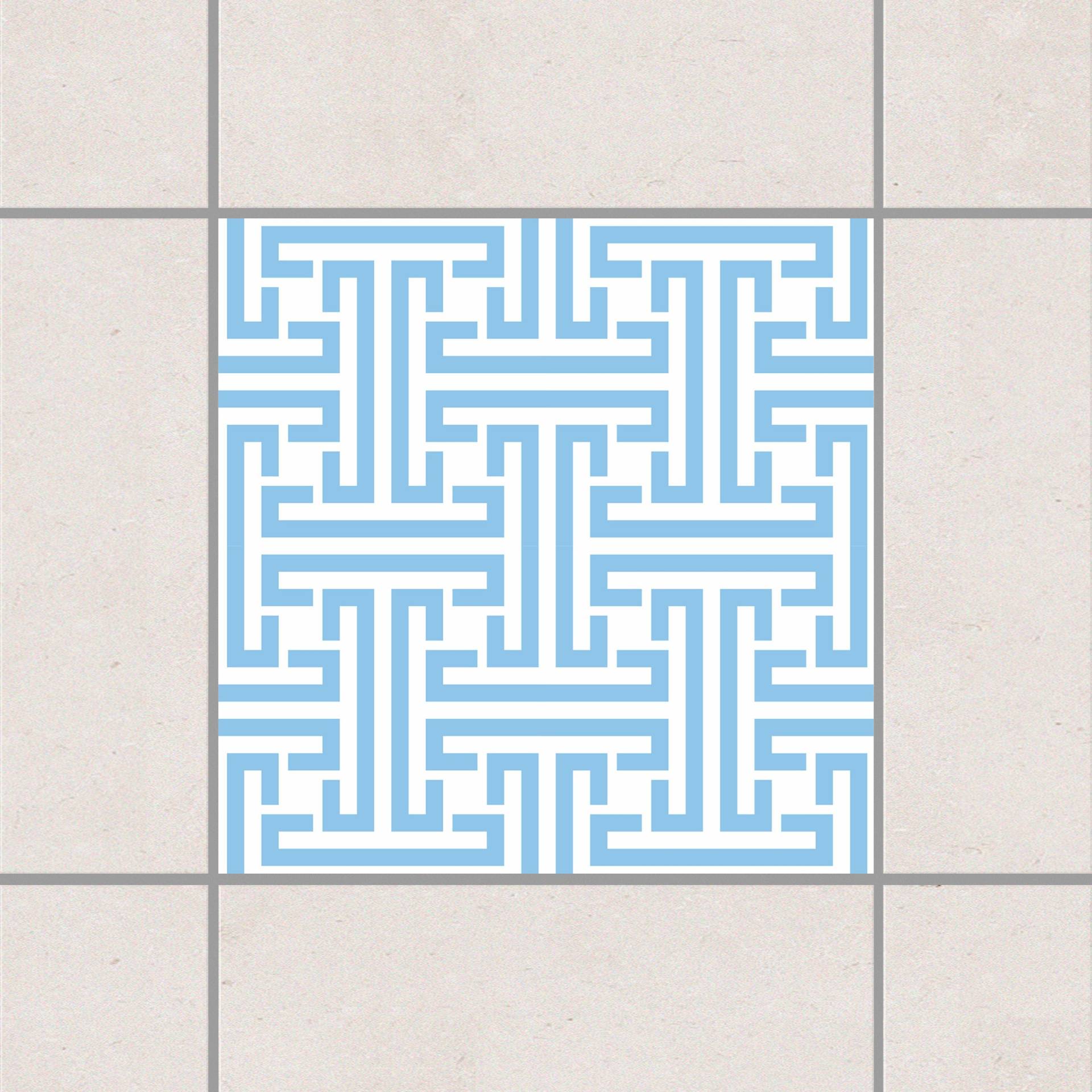 Fliesenaufkleber Dekoratives Labyrinth Light Blue