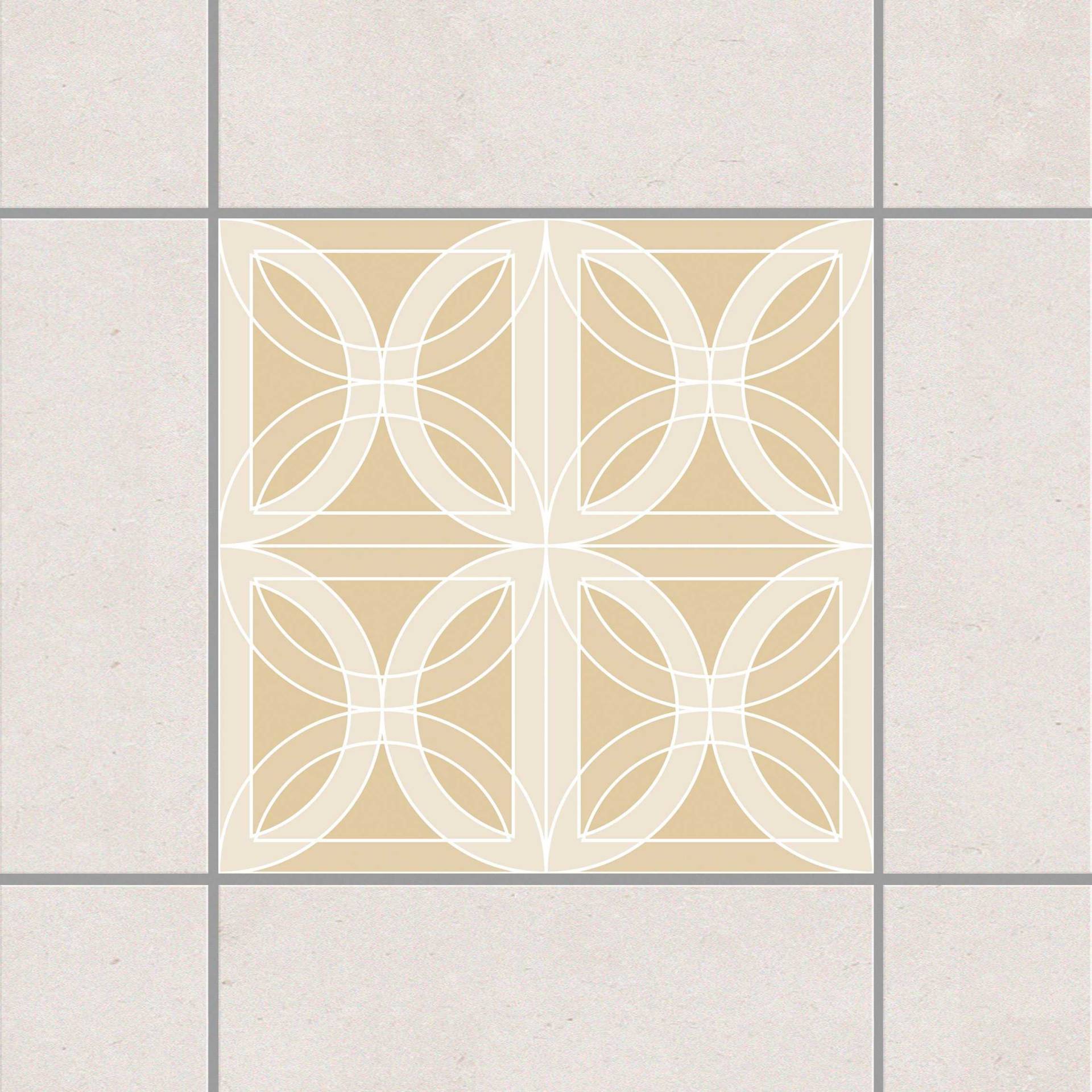 Fliesenaufkleber Kreisförmiges Fliesendesign Light Brown
