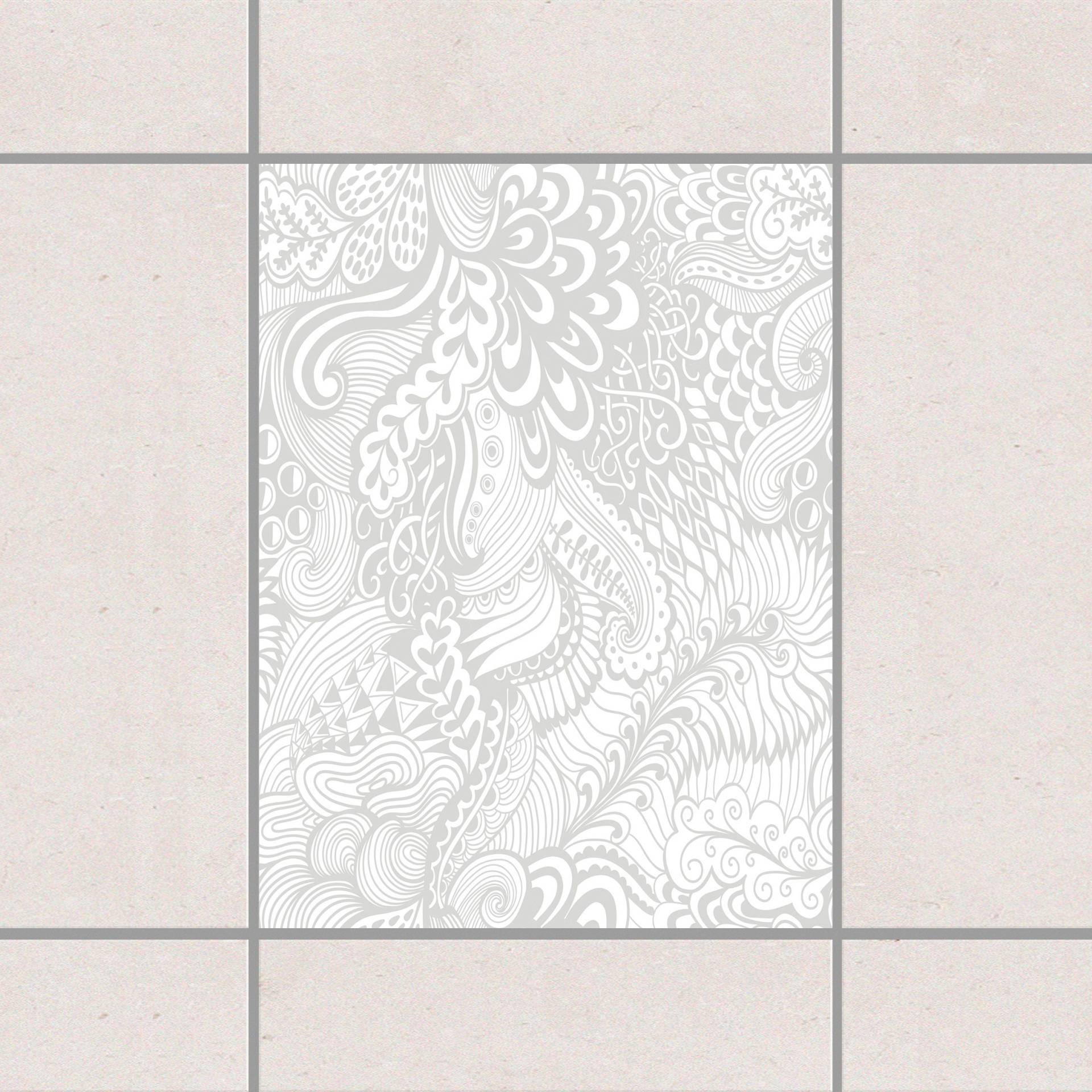 Fliesenaufkleber Poseidons Garten Light Grey Grau