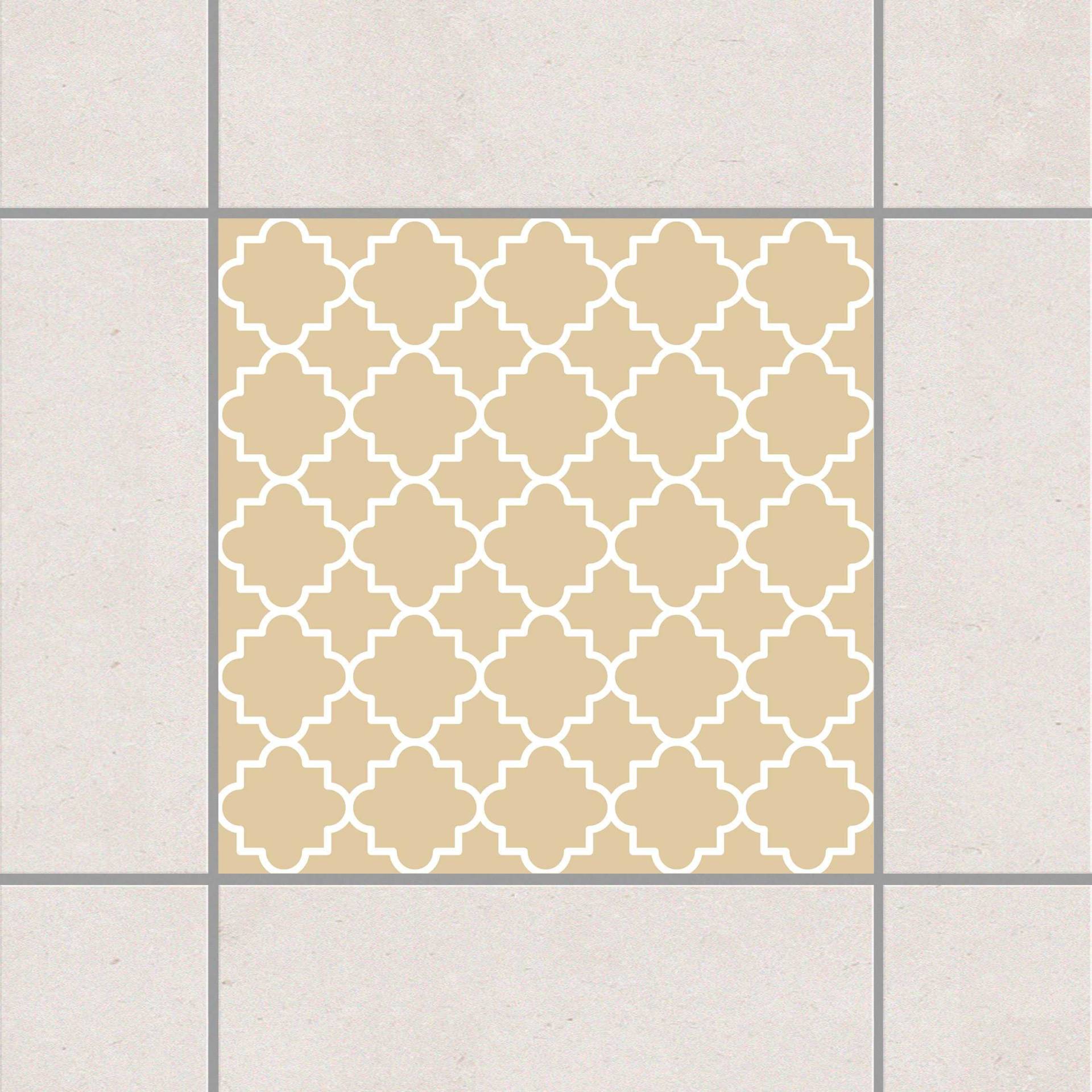 Fliesenaufkleber Traditional Quatrefoil Light Brown Braun