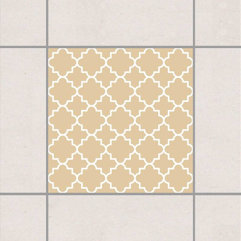 Fliesenaufkleber Traditional Quatrefoil Light Brown Braun