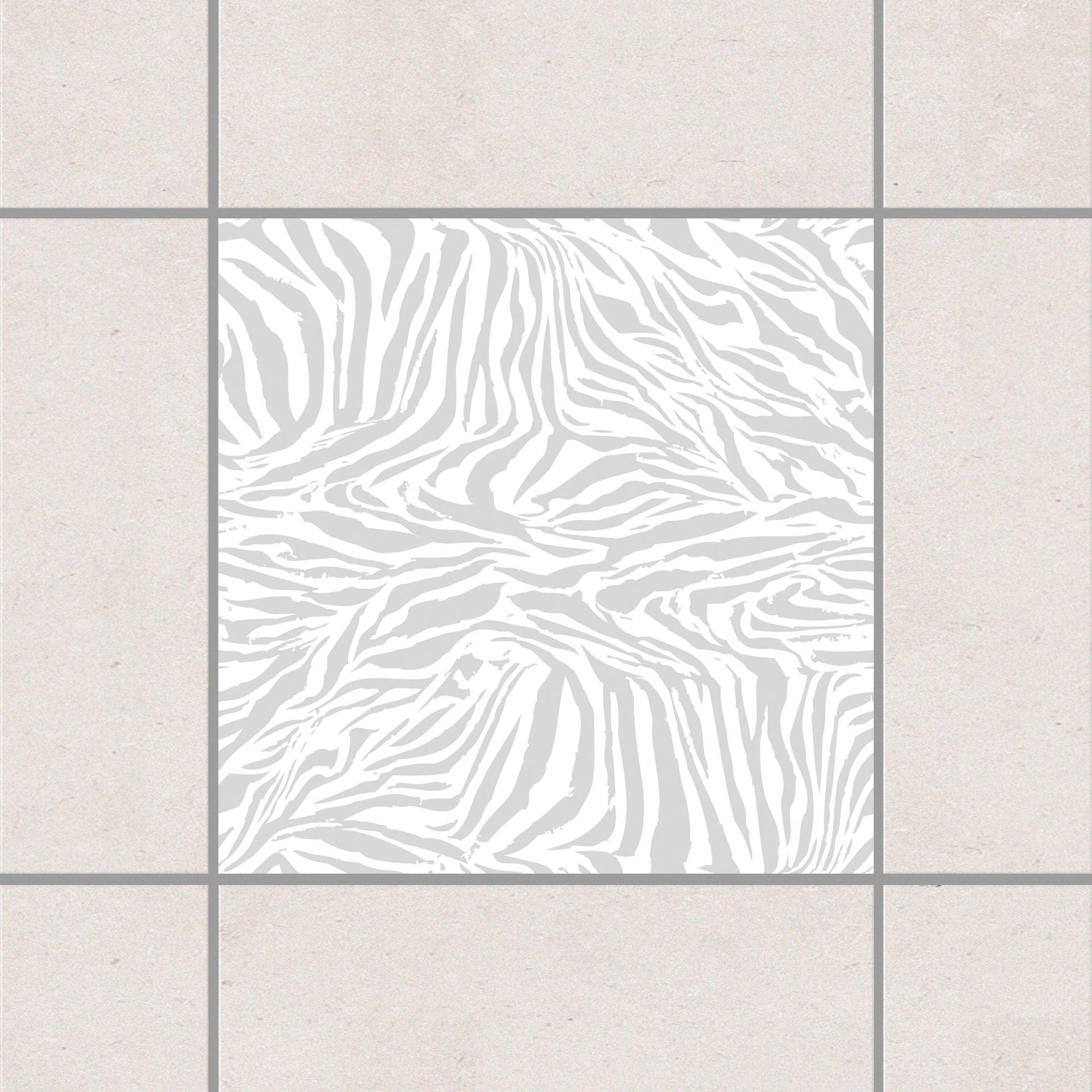 Fliesenaufkleber Zebra Design Light Grey Grau