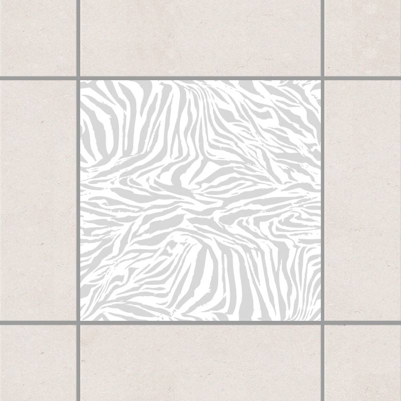 Fliesenaufkleber Zebra Design Light Grey Grau