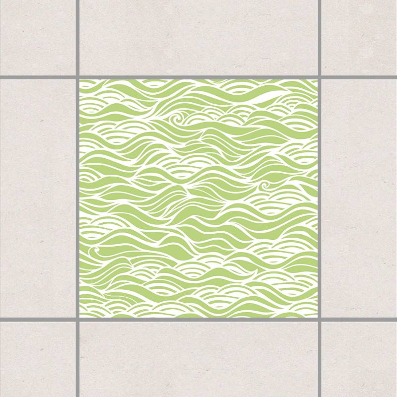 Fliesenaufkleber Sie träumten von zarten Wellen am Meer Spring Green Grün