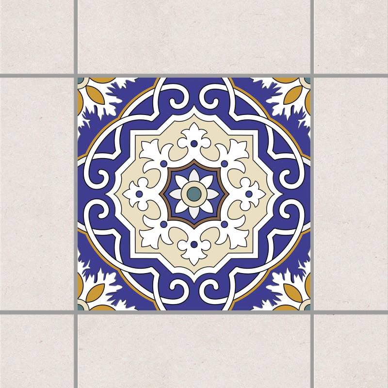 Fliesenaufkleber Spanische Wandfliese Blau