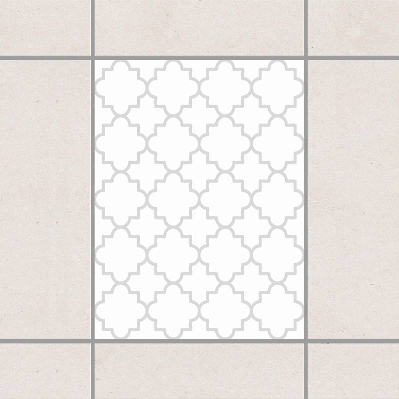 Fliesenaufkleber Traditional Quatrefoil White Light Grey