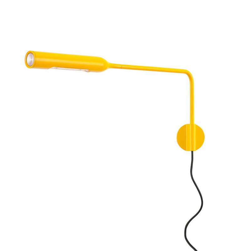 Flo Wall Wandleuchte, Gelb matt, Extra-Warmweiß 2700K, mit Kabel und Stecker