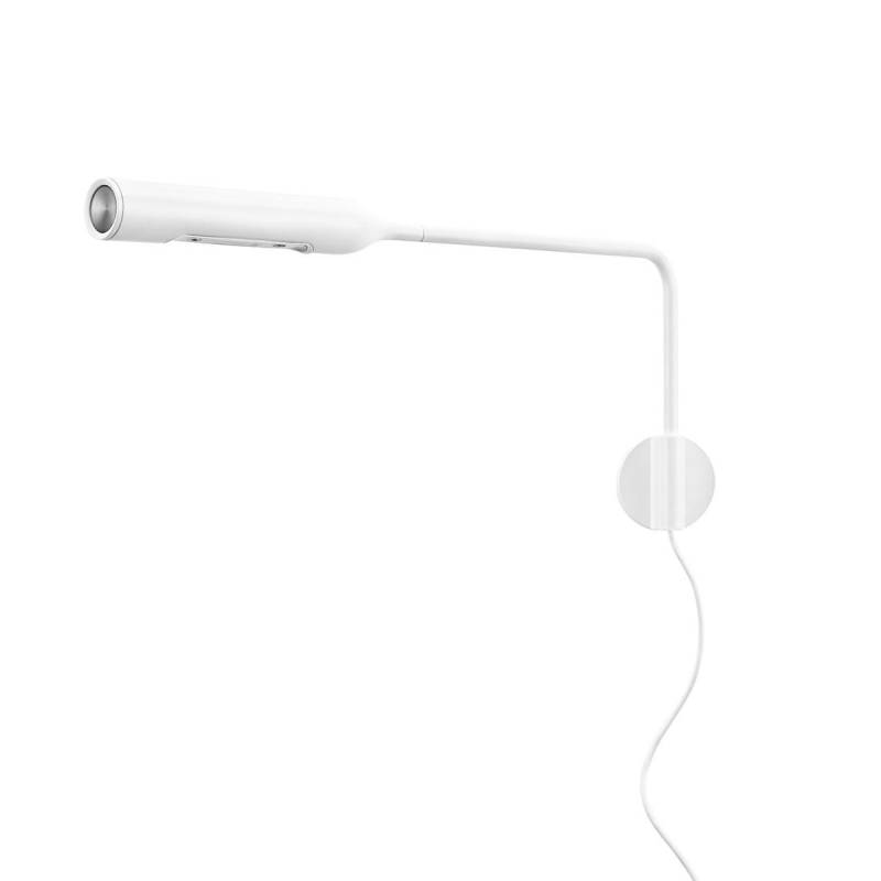Flo Wall Wandleuchte, Weiß matt, Extra-Warmweiß 2700K, mit Kabel und Stecker