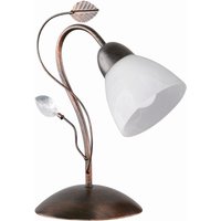 Florale Tischleuchte Metall Glas E14 32 cm Rost Antik von Trio Reality