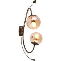 Florale Wandlampe Rauchglas Metall H: 65 cm Shabby 2x E14 Florale Wandlampe Rauchglas Metall H: 65 cm Shabby 2x E14 von Novecento