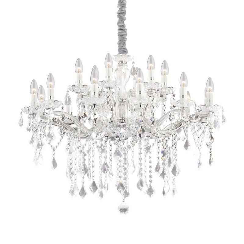 Florian SP18 Kristallglas Kronleuchter 18-flammig, Chrom, Ø: 86 cm