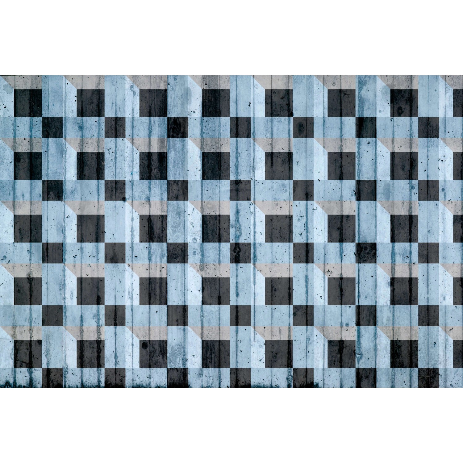 Fototapete  3D Abstrakt Modern Blau Schwarz 4,00m x 2,70m FSC® von -