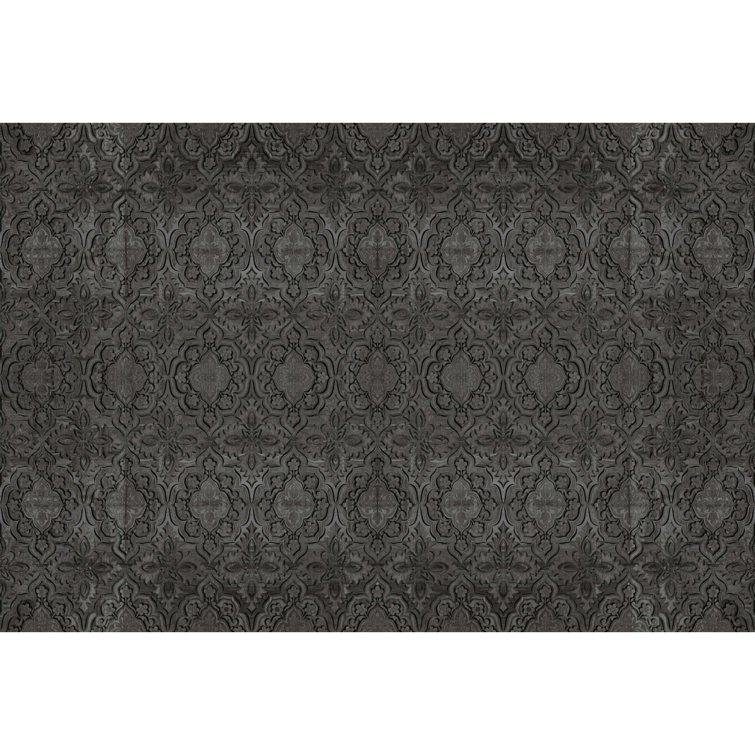 Fototapete Barock Ornament Schwarz Silber 4,00 m x 2,70 m FSC® von -