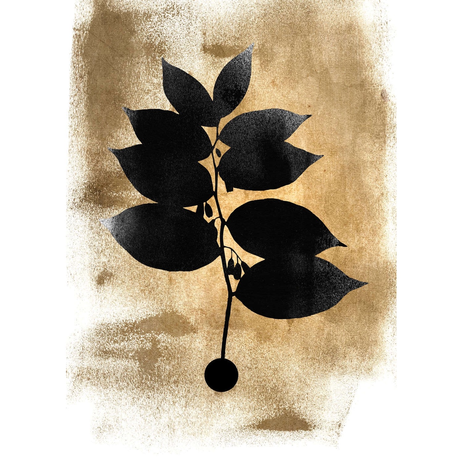 Fototapete Blume Blätter Abstrakt Schwarz Gold Weiß 2,00 m x 2,80 m FSC® Fototapete Blume Blätter Abstrakt Schwarz Gold Weiß 2,00 m x 2,80 m FSC® von -